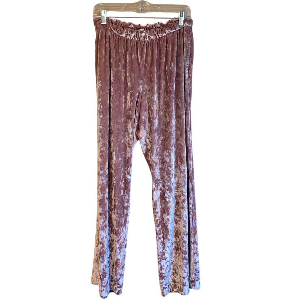 victoria's secret pink crushed velvet pajama pants size large